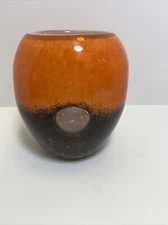 Dreamlight Mediterana Hand Made Art Glass Vase Vintage Tea Light MCM