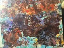 Malerei In Enkaustik auf leinwand Signatur Modern