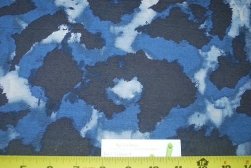 Rayon Spandex Tie-Dye Print Jersey Knit Fabric Beautiful Blue Grays Multi 10 oz - Picture 2 of 5