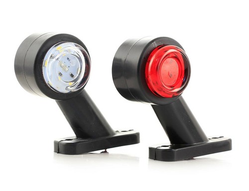 2x Short Stalk 12V 24V Side LED Red & White Marker Lights Truck Trailer Chassis# - Afbeelding 2 van 7