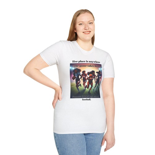 Girls High School Football T shirt, Her Place is Anywhere, Gift Player, support - Picture 15 of 19