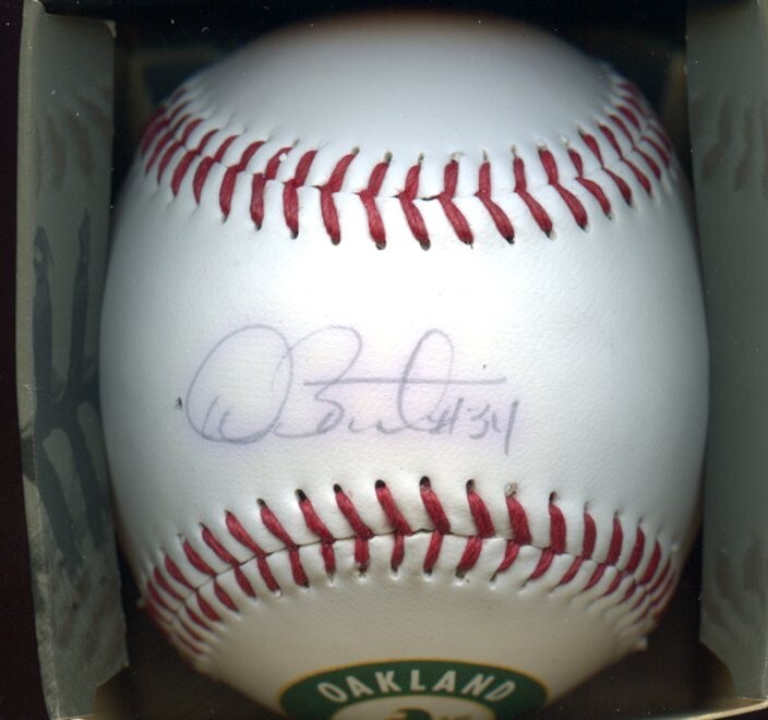 Dave Stewart #34 Single Signed Oakland A's Souvenir Baseball
