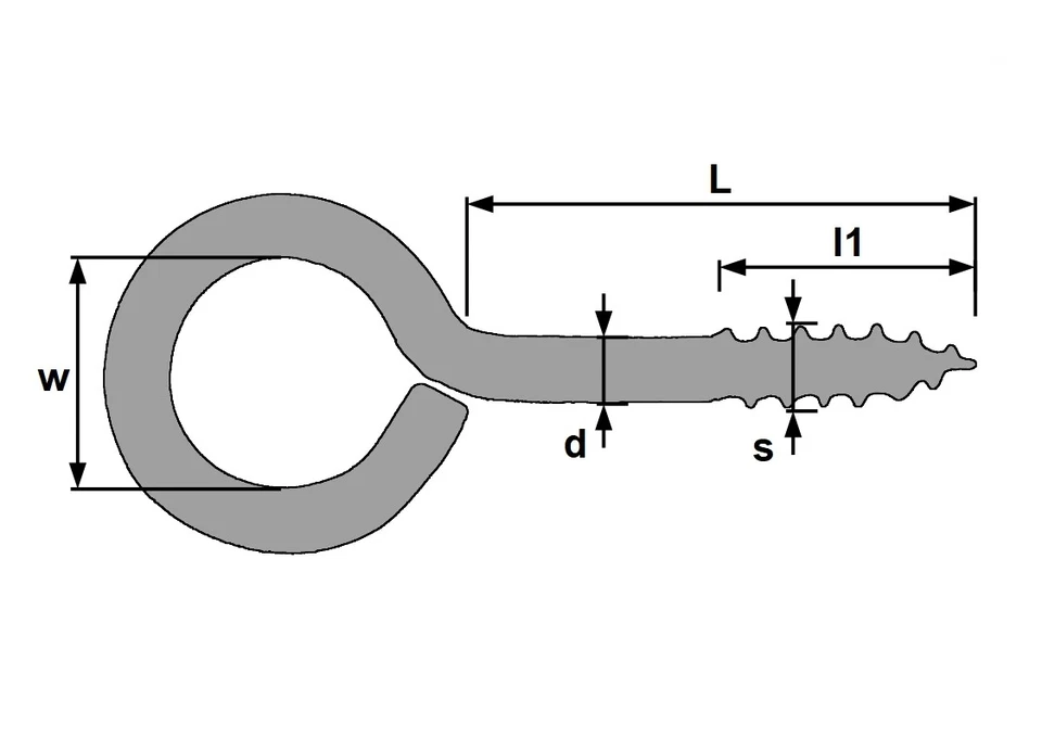 Ringschraube geschlossen, messing, Holzgewinde; Ösenhaken, Rundschraube - Bild 2 von 2