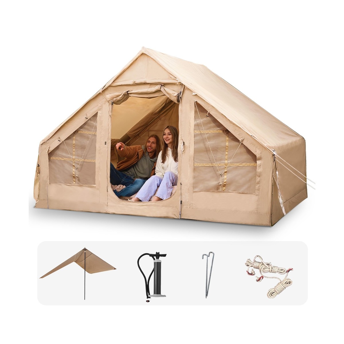 CCF Inflatable Tent for Camping with Canopy and Pump Air