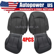 For 2010-2013 Buick LaCrosse Driver+Passenger Bottom-Top Seat Cover Leather BLK