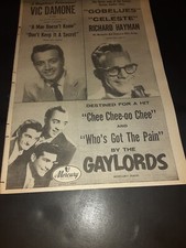 Vic Damone, Richard Hayman, The Gaylords Rare Original Promo Poster Ad Framed