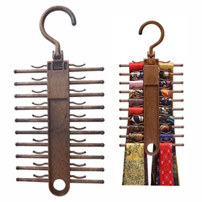 Tie Rack Hanger 1 Pack Non-Slip Tie Scarf Rack Holder Hook Belt Hanger with 