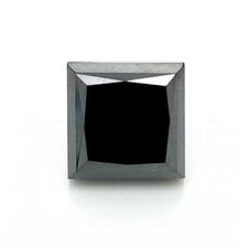 10.89 Carat Fancy Black Diamond Princess Cut Loose Diamond