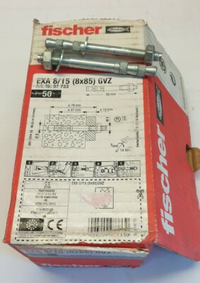 Fischer Exa Box of 50 Fischer EXA 8/15 (8x85) GVZ anchor bolt 97733 | eBay Australia