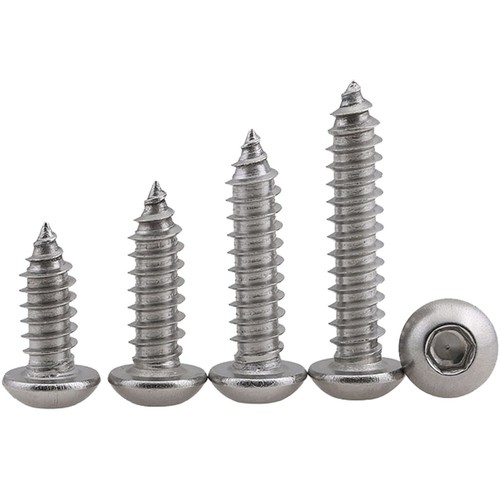 M6 304 Stainless Steel Button Head Hex Socket Self Tapping Screws Wood Screws - Picture 6 of 11