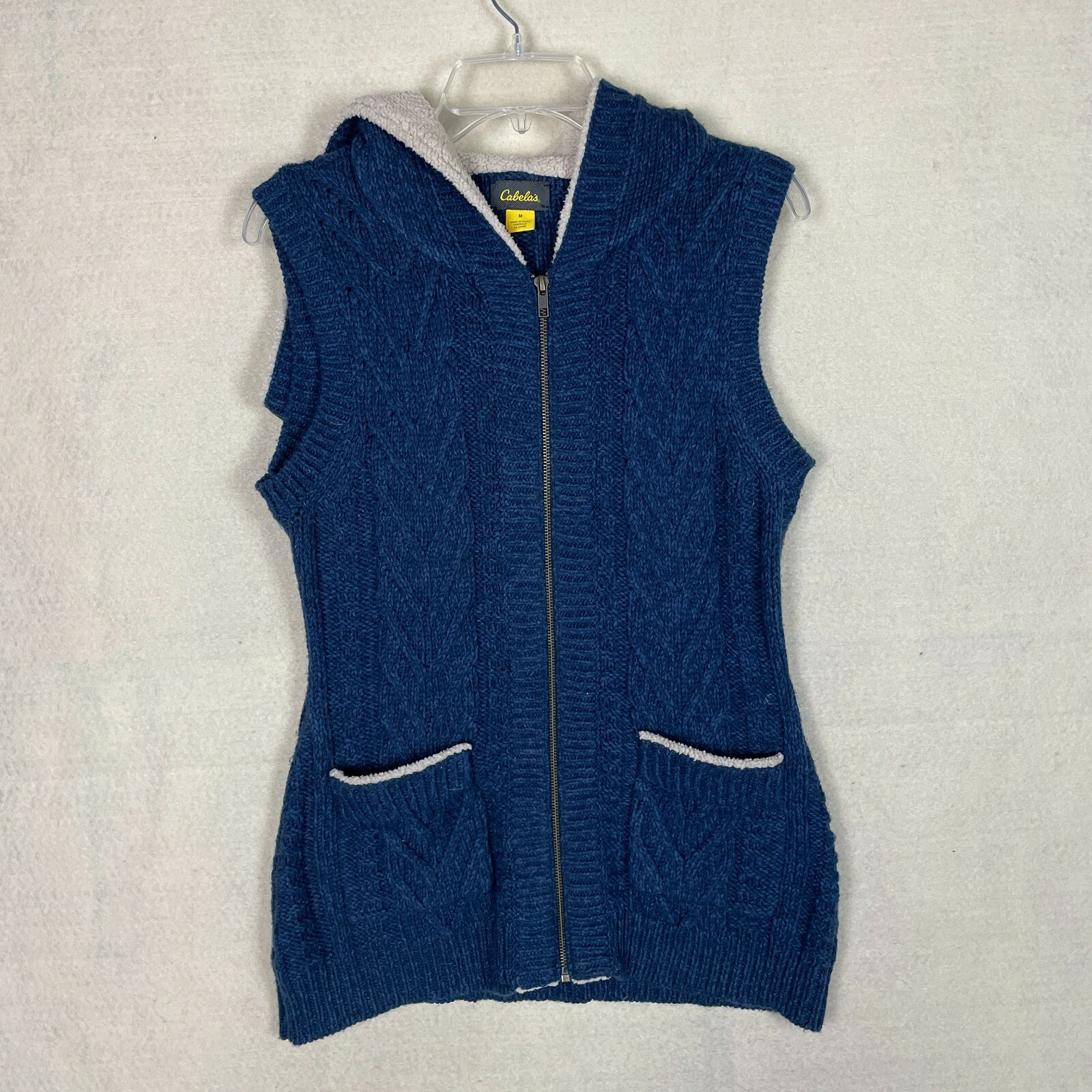 Cabelas Womens Knit Sweater Vest Hooded 