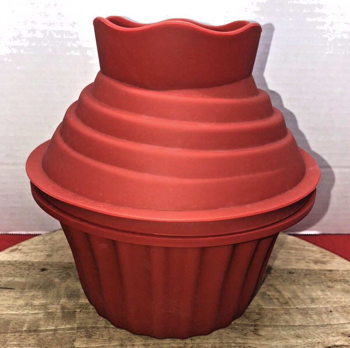 Big Top Giant Cupcake Mold Muffin Pan Red Silicone Baking