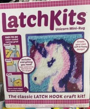 Latch Kits Unicorn Pink/purple Mini Rug or Wall Hanging Craft Kit