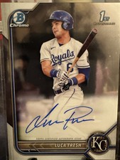 Luca Tresh Signed 2022 Bowman Prospects Chrome Rc Auto Kansas City Royals