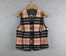 Laurel Women's Check Plaid Pure New Wool Lined Designed Waistcoat Vest Top 40 M
