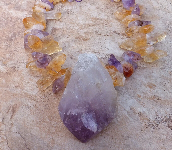Amethyst and citrine necklace shop