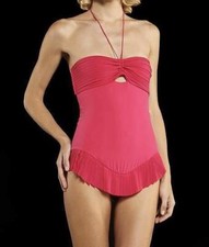 La Perla Plisse On The Beach 46 10 36B Swimsuit Halter Pink