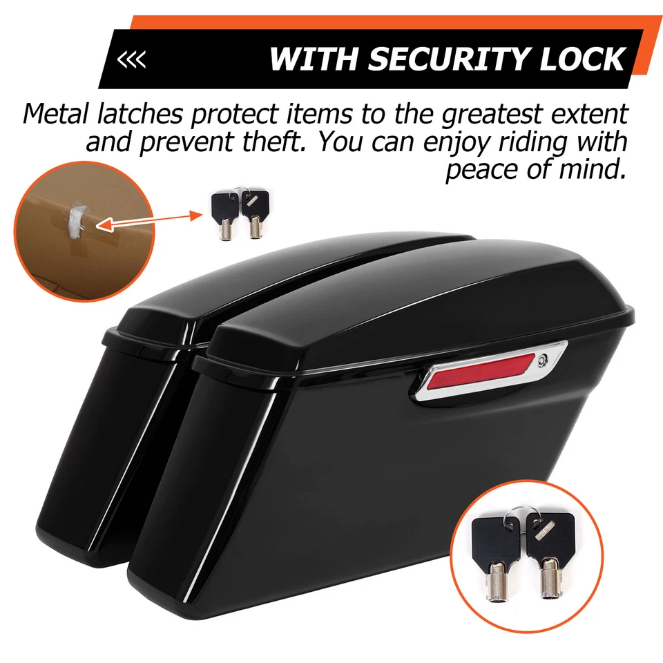 Hard Saddlebag Saddle Bags Fit For Harley Touring Electra Street Glide 1994-2013 Foto 4 de 4