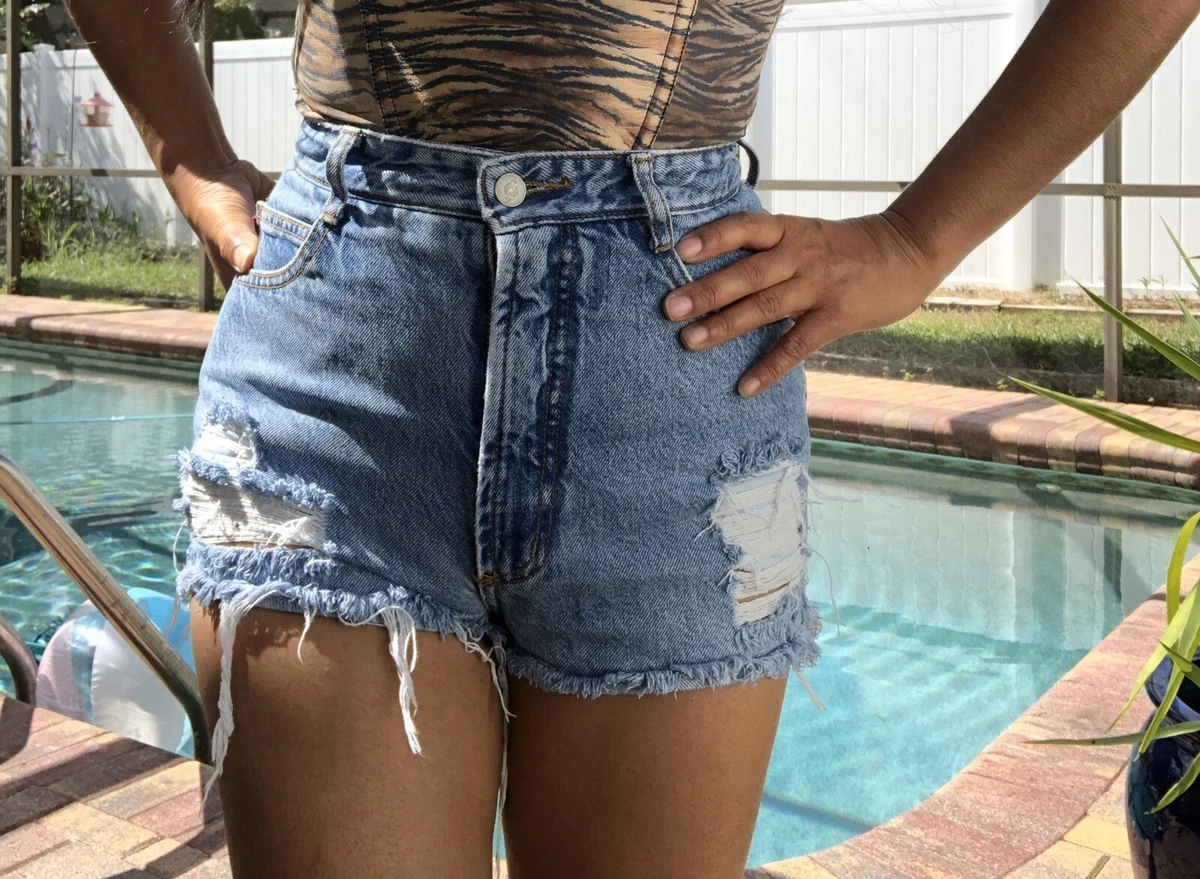 RISE WAIST 5 SHORT | Size DENIM HIGH eBay JEANS BONGO Vintage