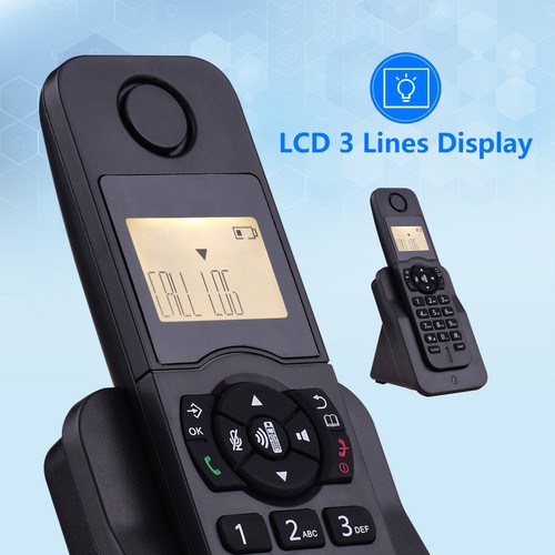 Bisofice Rozbudowany telefon bezprzewodowy z wyświetlaczem LCD Identyfikator dzwoniącego 50 N0k4 - Zdjęcie 12 z 12