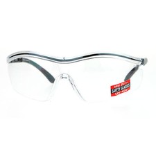 Clear Lens Protective Safety Glasses UV 400 ANSI Z87.1 Adjustable Temple