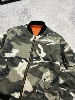 Fostex Garments MA-1 Reversible Bomber Jacket Arctic Camo Orange
