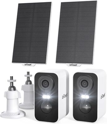 ieGeek 2K HD WiFi Wireless Solar Powered Security Camera Waterproof IP65 Outdoor