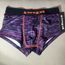 NWT PAPI Men's S Small 28-30 Micro Fiber Trunk Red Purple Glitch Print