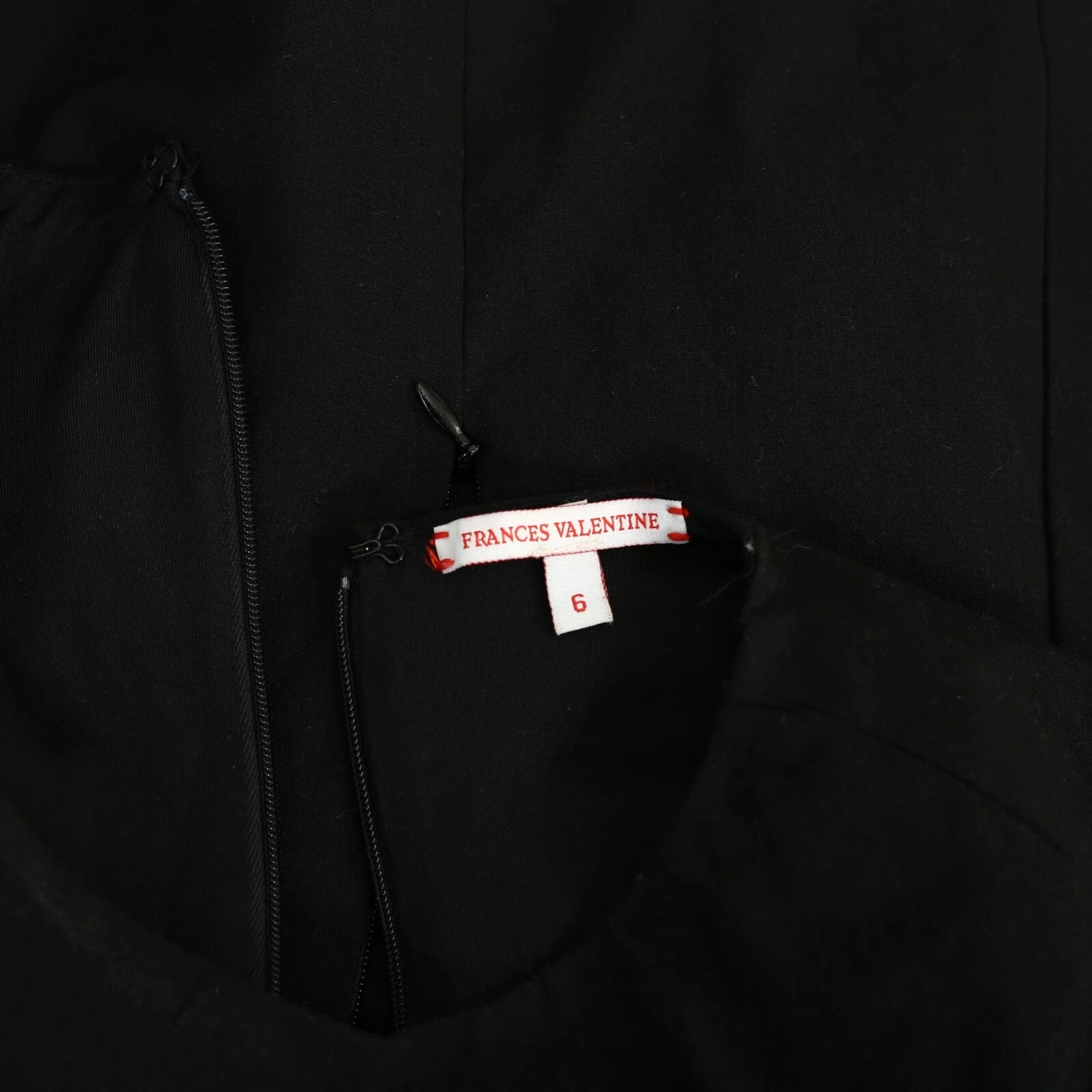 VALENTINO Frances Valentine Mini Abito Tinta Unita Nero Resort Tasca Girocollo S 6 Nuovo 274751