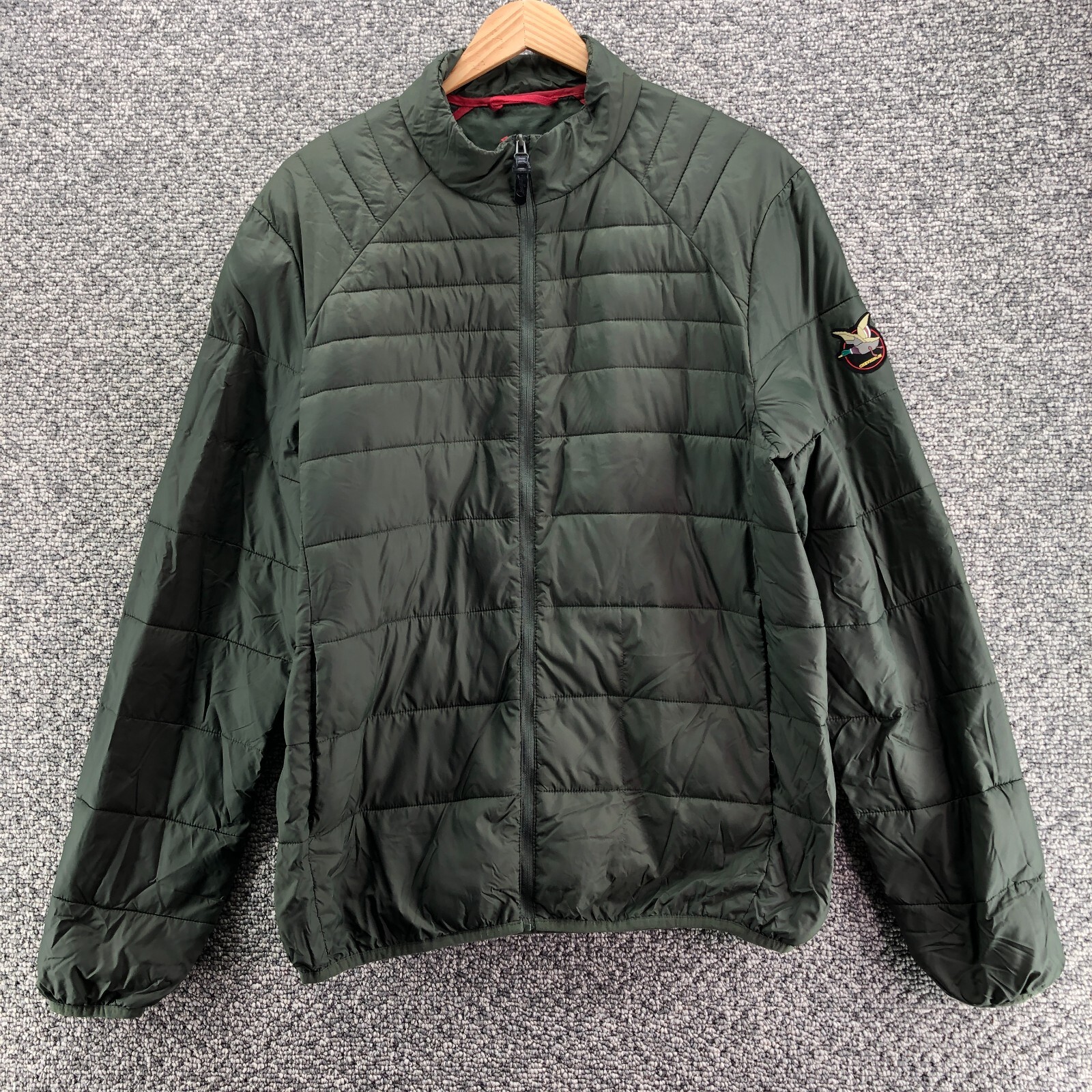 Chevignon Green Mens L Puffer Jacket with Full Zip and Pockets-image