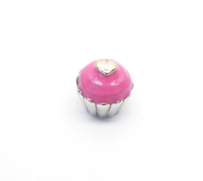 Clogau Gold Silber & 9 kt Rotgold Rosa Emaille Herz Cupcake Charm