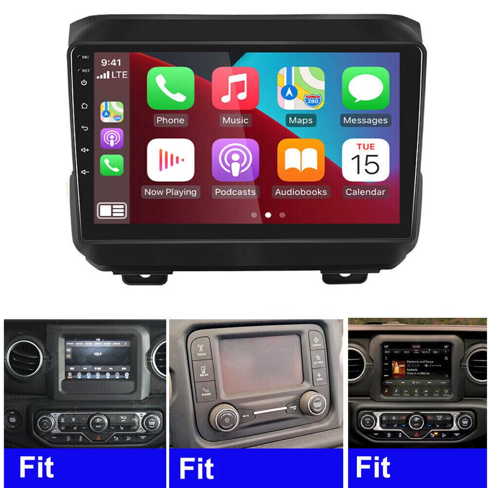 Para 2018-2022 Jeep Wrangler JL Gladiator Android 13 Carplay rádio de carro GPS Wi-Fi - Imagem 4 de 4