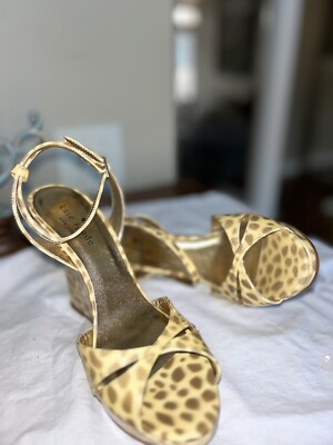Kate Spade / Vero Sand / Ocelot/ Size 6/ Wedge Sandles /Ankle Strap