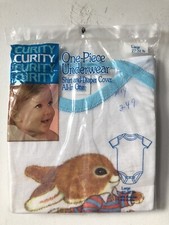 vintage curity one piece underwear shirt and diaper cover size large 80s NOS NIP
