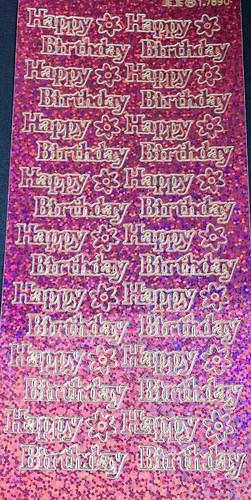 Happy Birthday Coloured Peel Off Sticker Sheet Card Making Scrapbooking Crafts - Picture 12 of 18