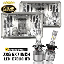 For Chevy C1500 C2500 C3500 Suburban Pickup Pair 7x6 5x7 Led Headlight Hilow