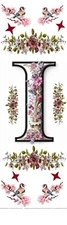 LETTER "I" / FLOWERS UNIQUE EXQUISITE LAMINATED BOOKMARK