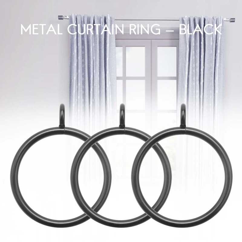 Lot De 14 œillets De Rideau En Métal De 63 Mm De Diamètre Intérieur, Anneaux De Tringle à Rideaux, Anneaux De Suspension Pour Tringles Jusqu'à 5,3 Cm ( Noir