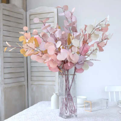Eukalyptusblatt künstlicher Stiel Hochzeit Blumen DIY Home Living Garten Deko