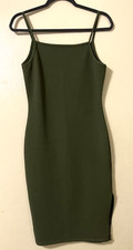 Heart Hips Green Spaghetti Strap Bodycon Dress Size Large Women's Stretch