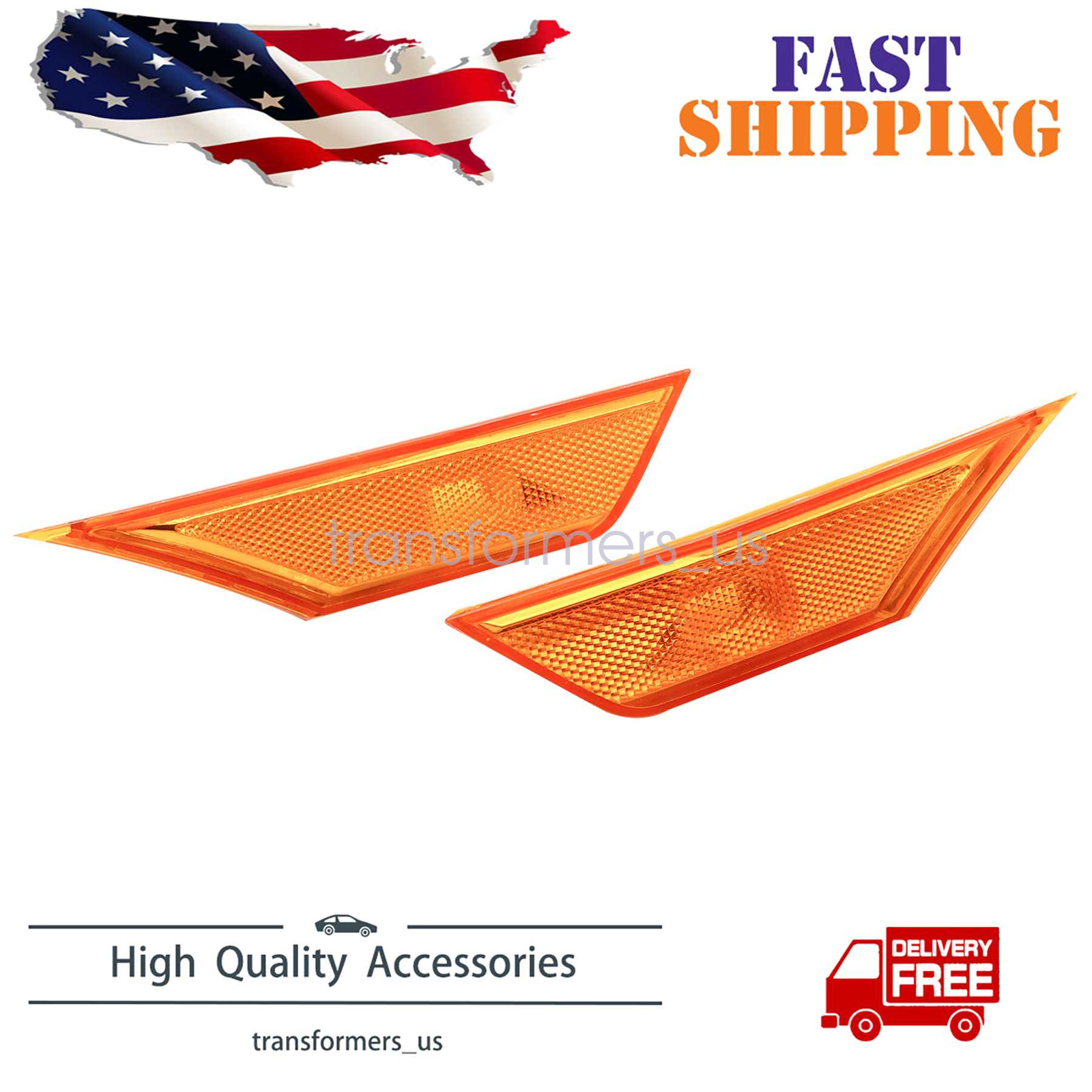 For HONDA CIVIC 2016-2021 Front Fender Side Marker Light Set RH LH W/ LED Bulbs