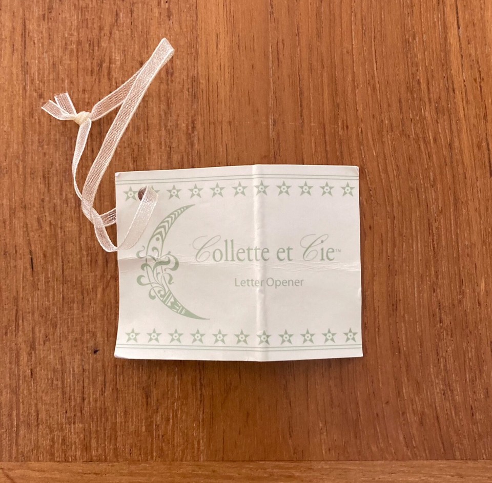VINTAGE COLLETTE ET CIE LETTER OPENER ENAMEL ON BRUSHED BRASS eBay