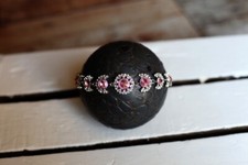 Newborn Baby Girl Silver Pink Rhinestone Heart Headband Photography Photo Prop