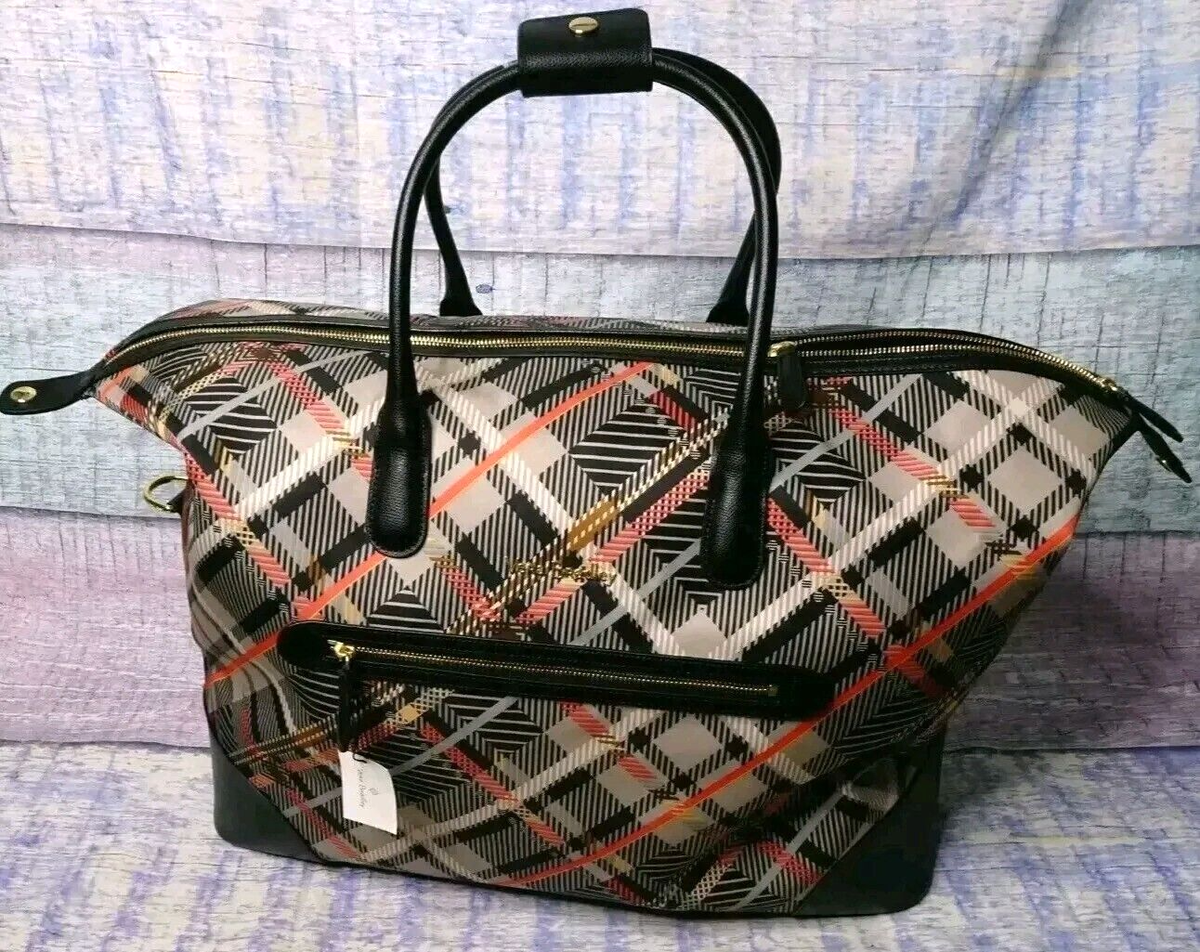 Vera Bradley Sofia Plaid Travel Duffel Bag W/Leather Trim Carry on New - Main Image