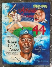 Hank Aaron Signed Autographed Original Oil Canvas Portrait Artist Cathy L O'Hara