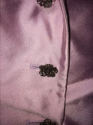Veste Blazer Kay Unger Taille 12 Rose - Soie Et Coton, Motif Floral, Boutonnée, Occasion Excellent état