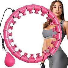 AMJ Weighted Hula Hoop for Adults Hoola Circle for Weight Loss 2 in 1 with 24