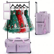 Dance Bag with Garment Rack 28"Purple Dance Costumes Rolling Garment Bags