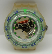 Vintage Swatch Scuba 200 Watch SDK107 Blue Ice 1992 ETA Quartz Swiss 40mm Parts 