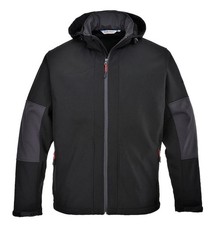 Portwest TK53 Hooded Softshell Waterproof Breathable Durable Workwear Black XXL